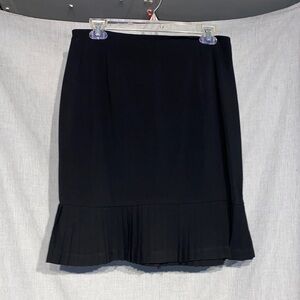 Chic Black Pencil Skirt with Pleated Hem